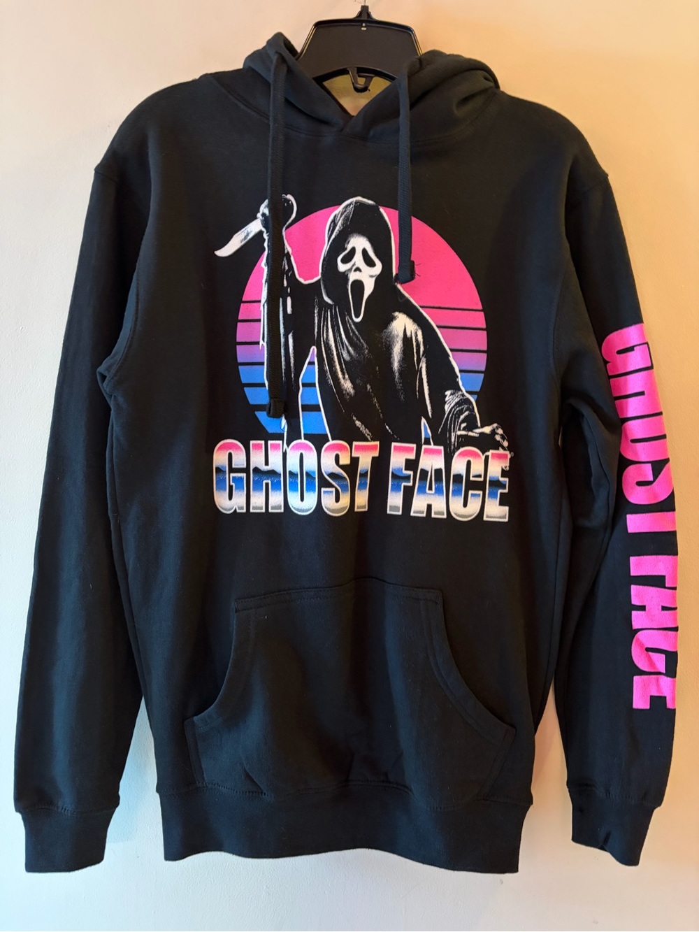 Warehouse One Ghost Face Retro Synthwave Hoodie Men’s Size S.